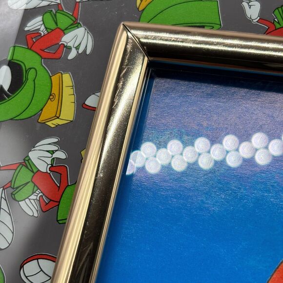 Vintage Marvin the Martian Looney Tunes Glass Photo Frame 5x7" 1997 Warner Bros - Picture 8 of 9